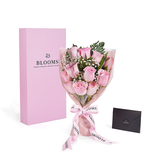 Mother’s Day 12 Stem Pink Rose Bouquet with Box, rose gift, rose, mothers day gift, mothers day, New Jersey delivery