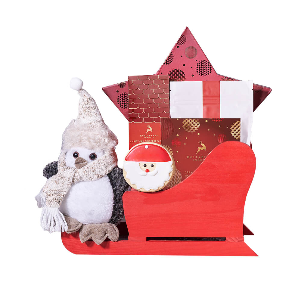 Star Bright Holiday Gift Sleigh, christmas gift, christmas, holiday gift, holiday, gourmet gift, gourmet, chocolate gift, chocolate. New York Blooms- New York Delivery Blooms