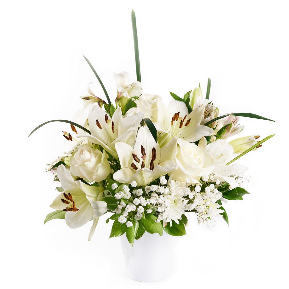 Alabaster Mixed Lily Arrangement - New Jersey Blooms - New Jersey Flower Delivery