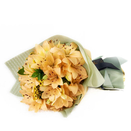 Amber Celebration Lily Bouquet - New Jersey Blooms - New Jersey Flower Delivery
