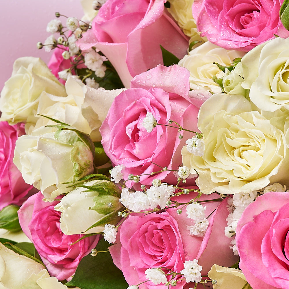 Sublime Pink & White Rose Bouquet, floral gift, rose gift, flower gift, rose bouquet