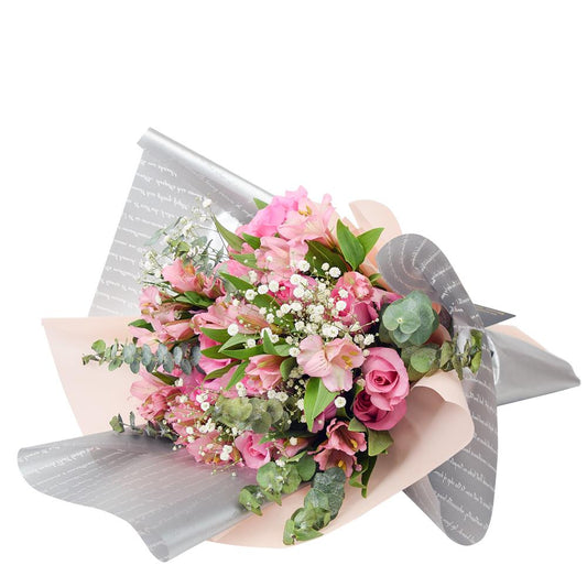 Blushing Notes Mixed Rose Bouquet - New Jersey Blooms - New Jersey Flower Delivery