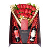 Valentine's Day 18 Stem Red Roses With Chocolate & Wine, Valentine's Day gifts, wine gifts, New Jersey Same Day Flower Delivery. New Jersey Blooms