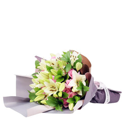 Kiss of Pink Rose & Lilies Bouquet
