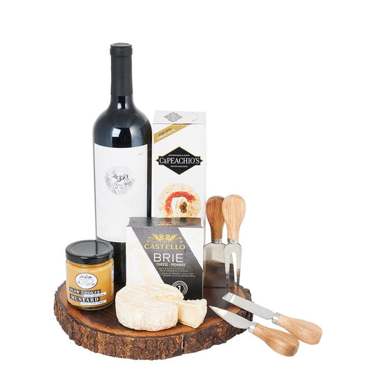 Lake Joseph Wine & Cheese Board - Wine Gift Set - New Jersey Blooms - New Jersey Wine Gift Basket delivery