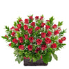 Loving You Red Rose basket, vibrant red roses, baby’s breath, and greens in a dark wicker basket, Flower Gifts from Blooms New Jersey - Same Day New Jersey Delivery.