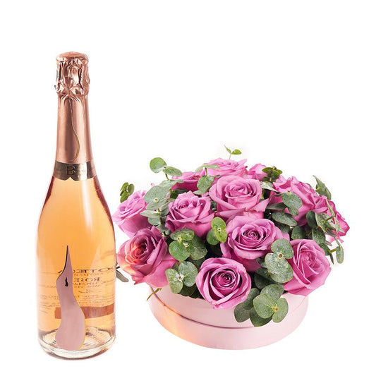 Luxe Passion Flowers & Champagne Gift - New Jersey Blooms - New Jersey Flower Delivery
