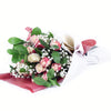 Magical Fantasy Rose Bouquet, bunch of white and pink ombre roses, baby’s breath, and salal. It is gathered in a floral wrap and tied with designer ribbon, Flower Gifts from Blooms New Jersey - Same Day New Jersey Delivery.