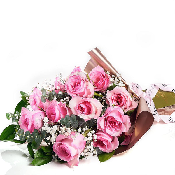 Mother's Day 12 Stem Pink Rose Bouquet – Mother's Day Gifts – USA delivery  - Blooms New Jersey