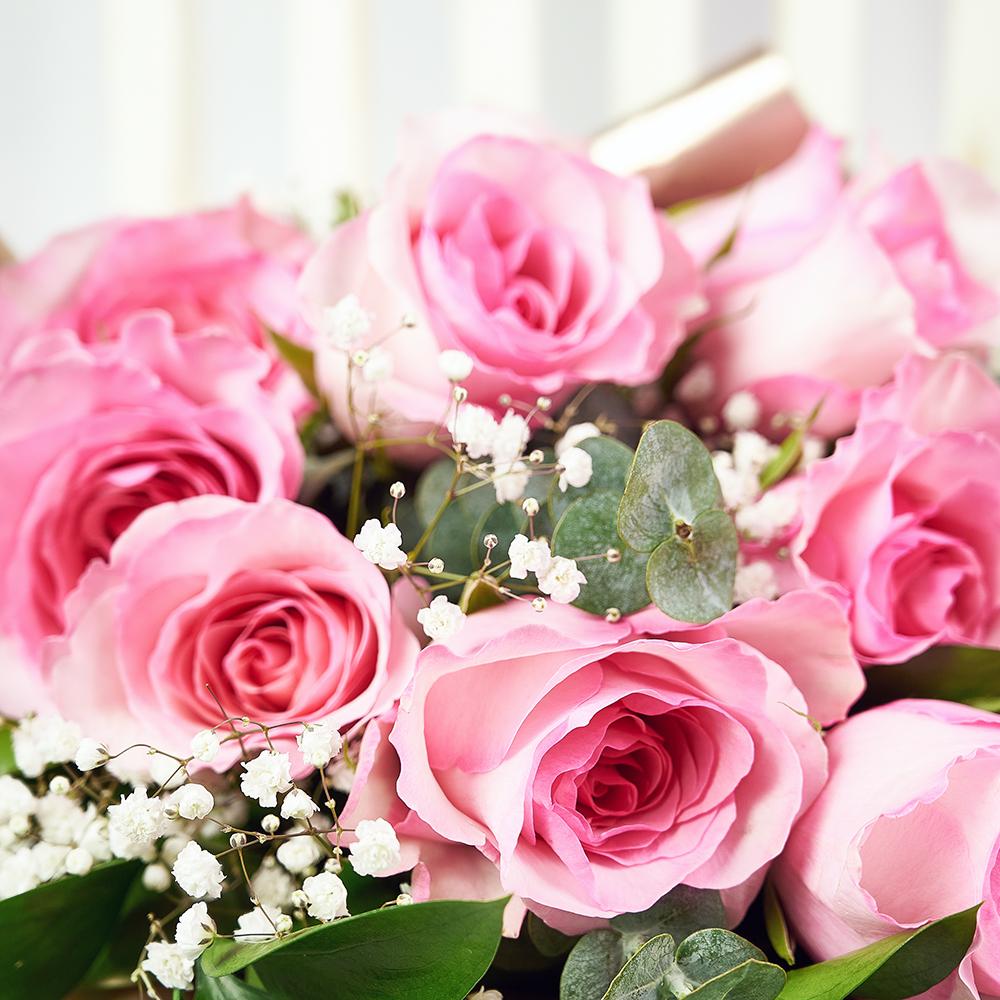 Mother's Day 12 Stem Pink Rose Bouquet - New Jersey Blooms - New Jersey Mother's Day Flower Delivery
