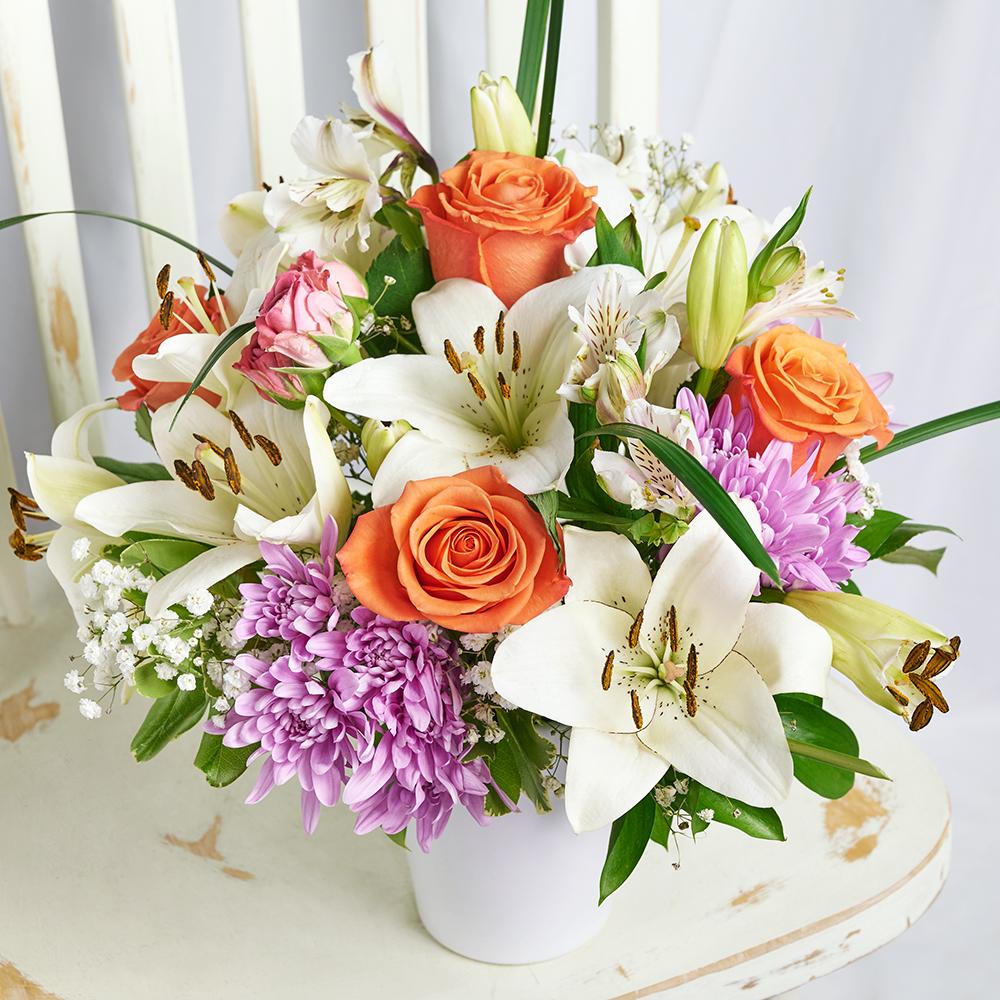 Spring Rose & Lily Arrnagement - New Jersey Blooms - New Jersey Flower Delivery