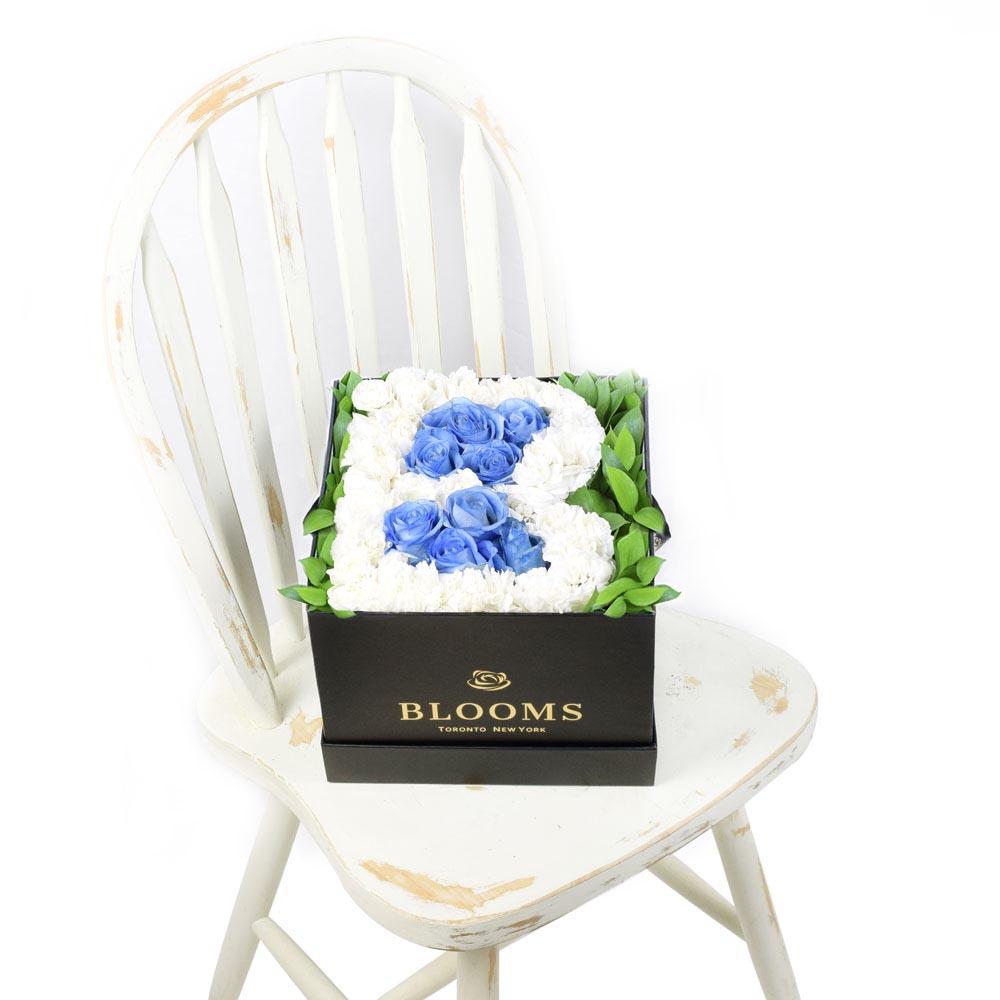 Welcome Baby Boy Flower Box - Roses in a 'B' shape in a designer box - New Jersey Blooms - New Jersey Flower Delivery