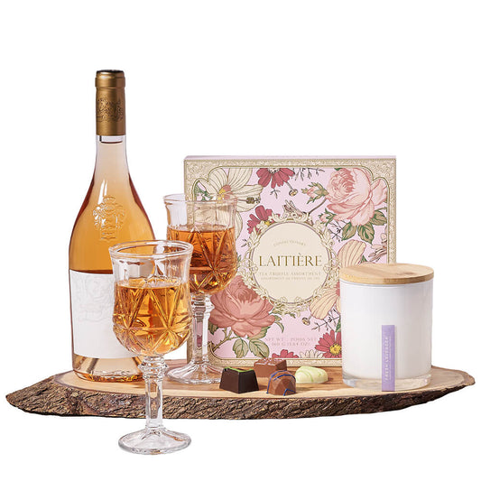 Wine & Fine Things Set, wine gift, wine, chocolate gift, chocolate, candle gift, candle, gourmet gift, gourmet