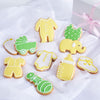 Yellow Welcome Baby Cookie Box, delectable set of 10 hand-decorated cookies features an adorable yellow and green baby motif, from Blooms New Jersey - Same Day New Jersey Delivery.