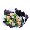 Elegant Winter Mixed Bouquet, roses, chrysanthemums, pine cones, and greens gathered in a floral wrap and tied with designer ribbon, mixed flower gifts from Blooms New Jersey - Same Day New Jersey Delivery.