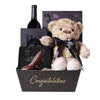 Bear & Wine Graduation Gift, chocolate gift, chocolate, wine gift, wine, plush gift, plush, graduation gift, graduation, gourmet gift, gourmet