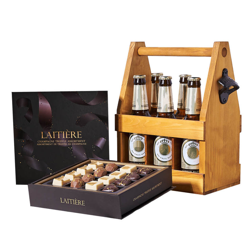 Beer & Truffle Graduation Gift, gourmet gift, gourmet, chocolate gift, chocolate, beer gift, beer, graduation gift, graduation