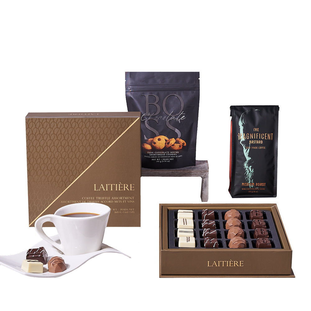 Café &amp; Chocolate Gift Set, coffee gift baskets, coffee gift, coffee, gourmet gift, gourmet, chocolate gift, chocolate