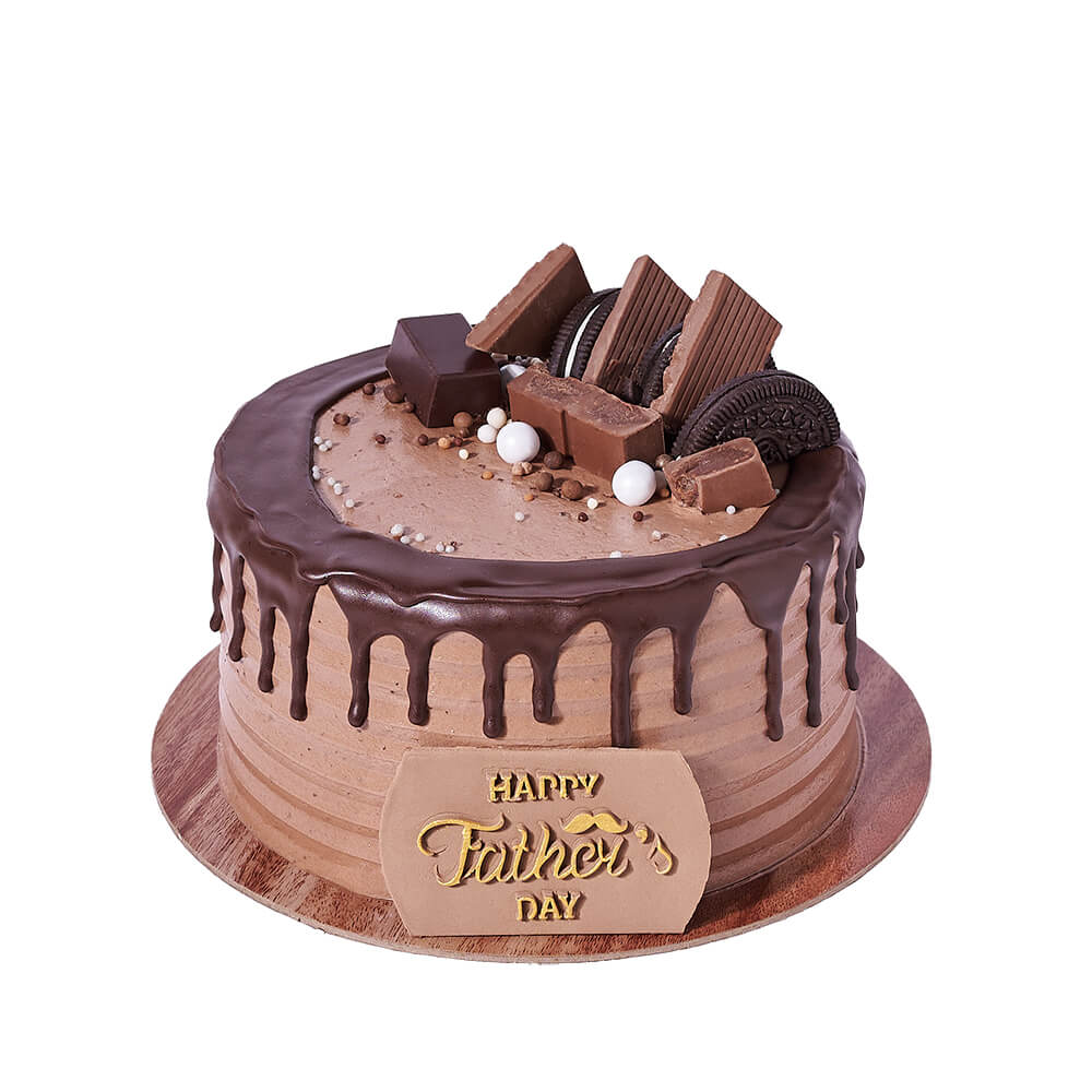 Tasty chocolate cake on brick wall background. Generative AI 28246025 Stock  Photo at Vecteezy