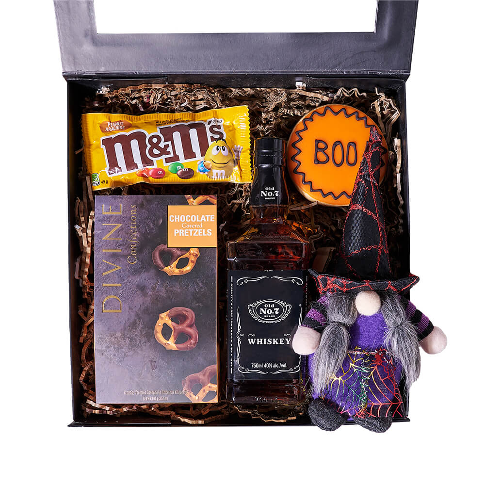 Haunting Spirits &amp; Sweets Gift, halloween gift, halloween, gourmet gift, gourmet, liquor gift, liquor. New Jersey Blooms - New Jersey Delivery Blooms