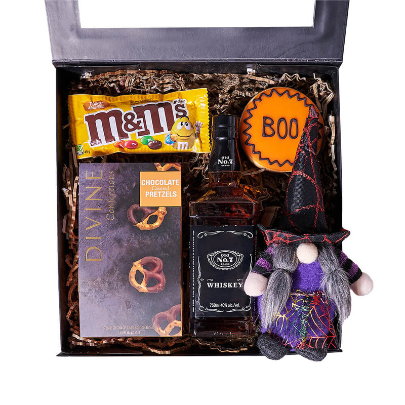 Haunting Spirits & Sweets Gift, halloween gift, halloween, gourmet gift, gourmet, liquor gift, liquor. New Jersey Blooms - New Jersey Delivery Blooms