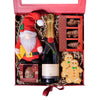 Holiday Champagne & Mr. Claus Gift Box, champagne gift, champagne, sparkling wine gift, sparkling wine, gourmet gift, gourmet, chocolate gift, chocolate, christmas gift, christmas, holiday gift, holiday. New Jersey Blooms - New Jersey Delivery Blooms