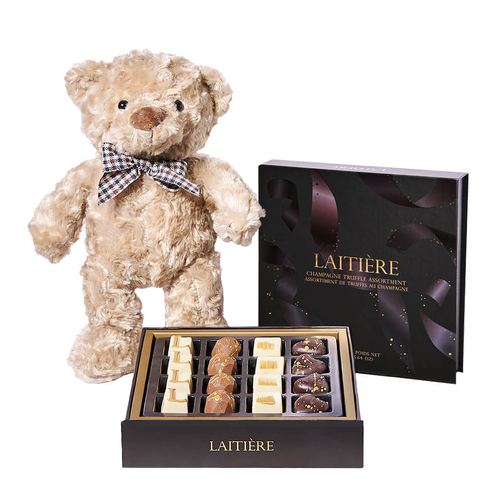 Truffle &amp; Teddy Grad Gift, chocolate gift, chocolate, graduation gift, graduation, plush gift, plush