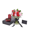 Valentine’s Day Dozen Red & Pink Rose Bouquet With Box & Chocolate, New Jersey Same Day Flower Delivery, red and pink rose bouquet, chocolate gifts