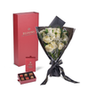 Valentine’s Day Dozen Red & White Rose Bouquet With Box & Chocolate, New Jersey Same Day Flower Delivery, red and white roses, truffles