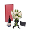 Valentine's Day Dozen White Rose Bouquet With Box & Wine, Valentine's Day gifts, New Jersey Same Day Flower Delivery, white rose gifts, wine gifts