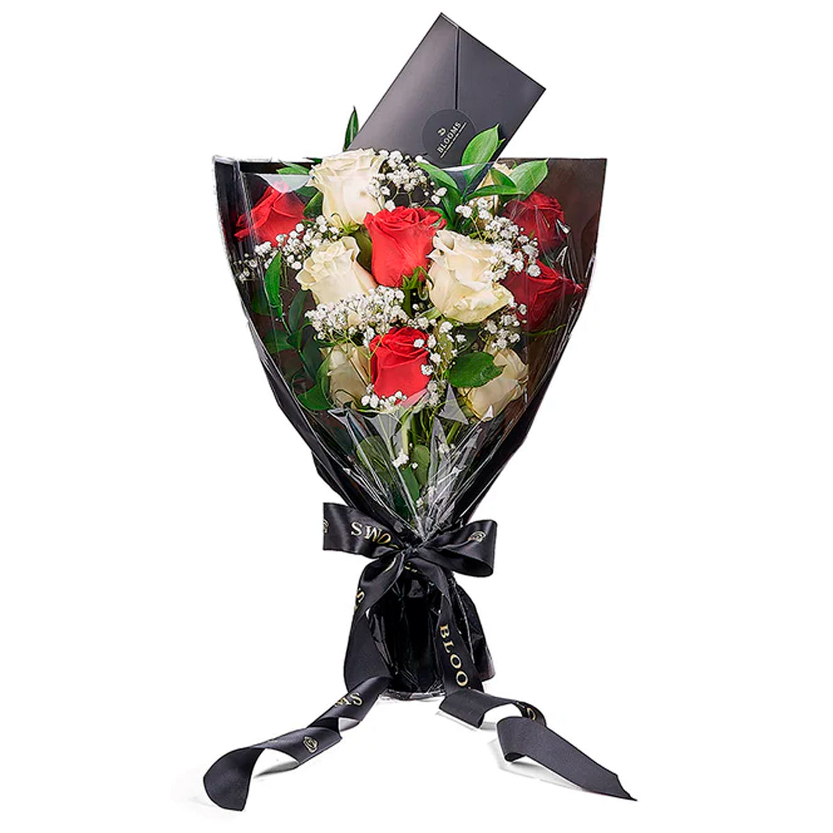 Valentine's Day 12 Stem Red &amp; White Rose Bouquet, New Jersey Same Day Flower Delivery, red and white rose bouquet