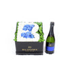 Welcome Baby Boy Flower Box with Champagne, champagne gift, champagne, baby gift, baby, flower gift, flowers, baby shower gift, baby shower