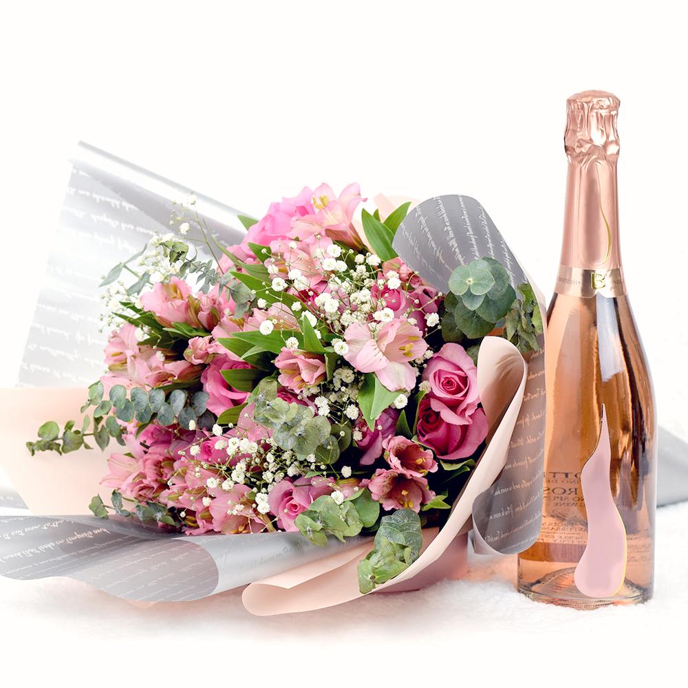 A Classy Affair Flowers &amp; Prosecco Gift - New Jersey Blooms - New Jersey Flower Delivery