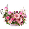 A Special Love Floral Gift, selection of pink & white roses, hydrangeas, daisies, carnations, mini carnations, Limonium, and greens gathered into a pink metal container, Floral Gifts from Blooms New Jersey - Same Day New Jersey Delivery.