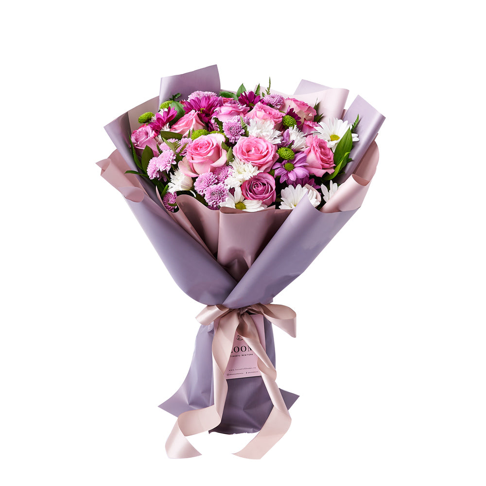 Pink & Purple Mixed Daisy Bouquet, rose gift, daisy gift, mixed bouquet, NJ delivery