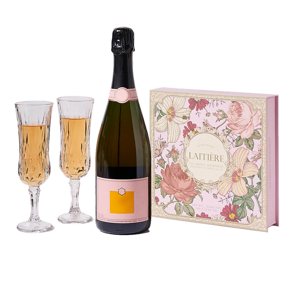 Champagne &amp; Truffles for Two, chocolate gift, chocolate, champagne gift, champagne, sparkling wine gift, sparkling wine