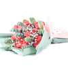 Coral Rose Dream Bouquet, beautiful selection of coral roses, baby’s breath, and eucalyptus in floral wrap with a designer ribbon, Flower Gifts from Blooms New Jersey - Same Day New Jersey Delivery.