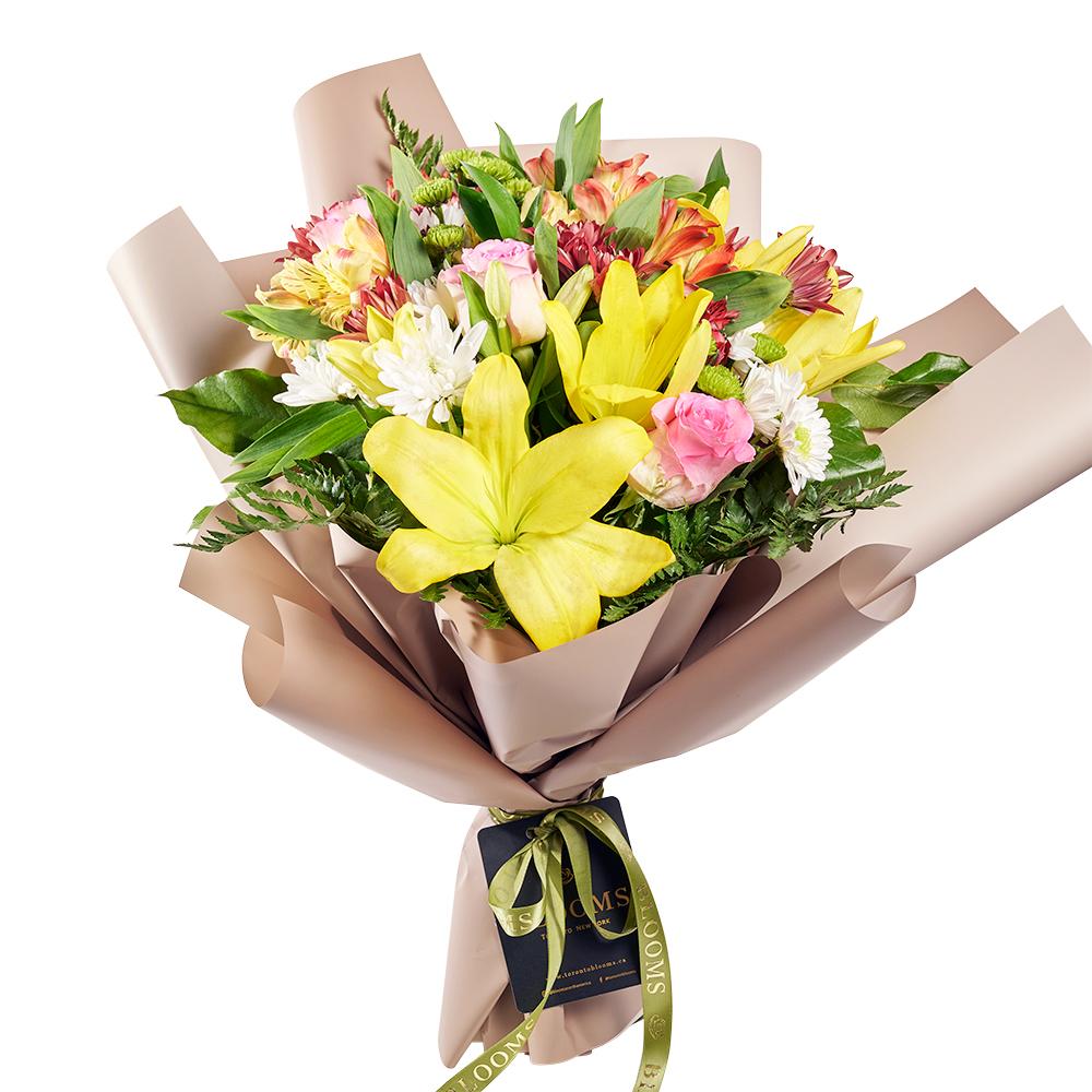 Country Cottage Mixed Peruvian Lily Bouquet
