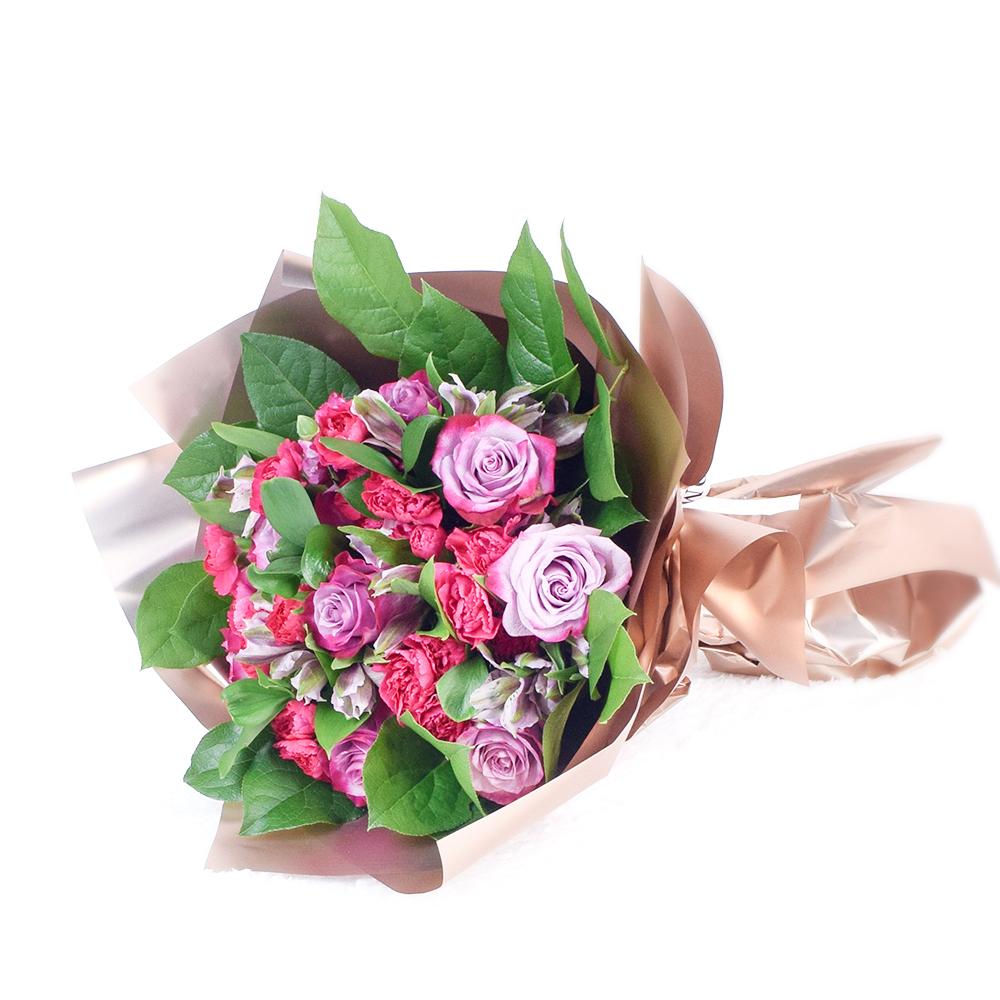 Pink and violet mixed rose bouquet. New Jersey flower delivery. New Jersey Blooms