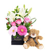 Gerbera Floral Arrangement & Bear Gift Set - New Jersey Blooms - New Jersey Flower Delivery