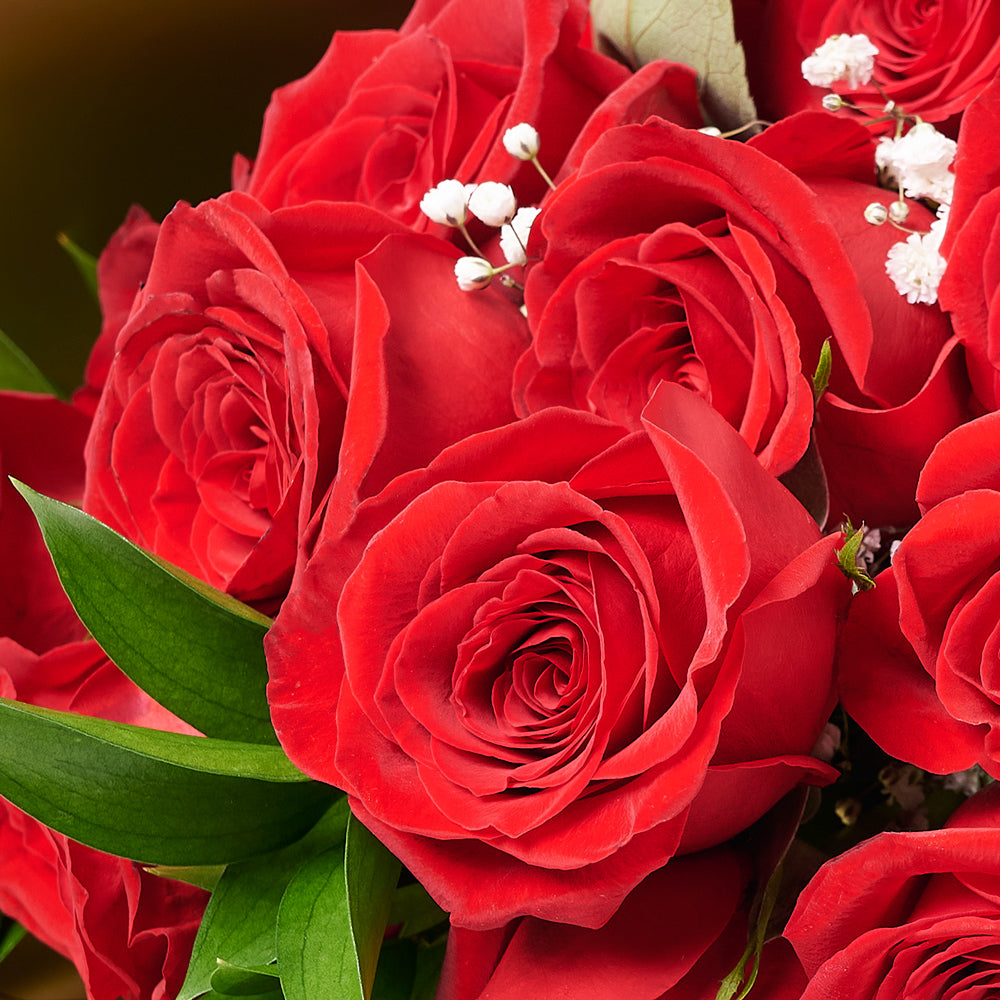 Valentine's Day Dozen Red Roses Bouquet – Valentine's Day Gifts ...