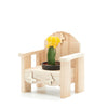 Laid-Back Cactus Gift, potted cactus in a chair planter arrangement, wooden planter chair, Plant Gifts from Blooms New Jersey - Same Day New Jersey Delivery.