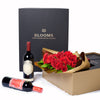 Valentine's Day 18 Stem Red Roses With Chocolate & Wine, Valentine's Day gifts, wine gifts, New Jersey Same Day Flower Delivery