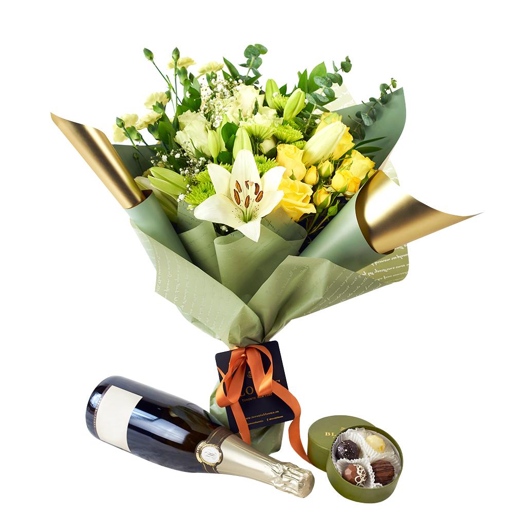 Joyful Renditions Floral Arrangement &amp; Gift Set - New Jersey Blooms - New Jersey Flower Delivery