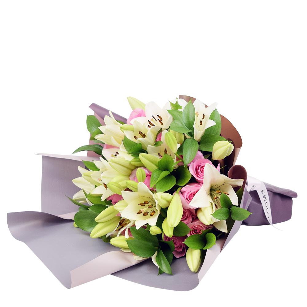 Kiss of Pink Rose & Lilies Bouquet - New Jersey Blooms - New Jersey Flower Delivery