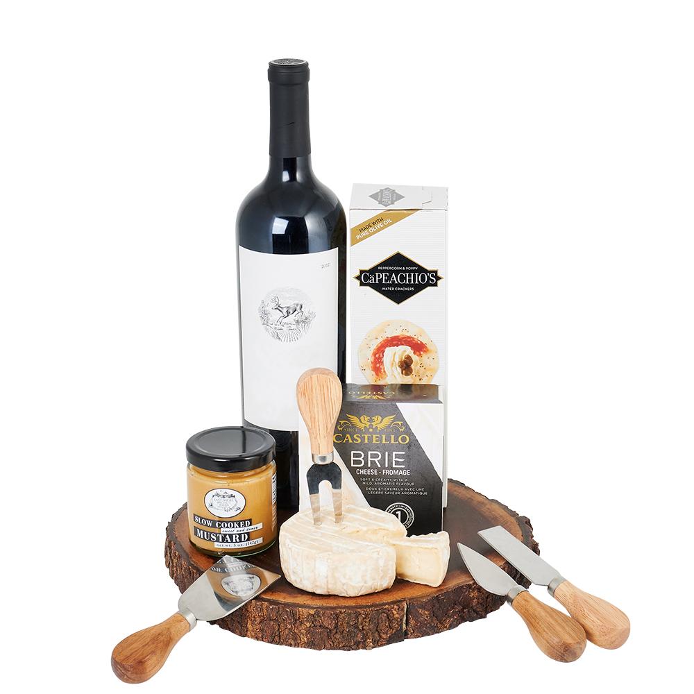 Cheese, Wine and Everything Fine Gift Set – wine gift baskets – US delivery  - Good 4 You Gift Baskets USA