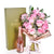 Mother's Day 12 Stem Pink Rose Bouquet with Box & Champagne