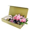 Mother's Day 12 Stem Pink Rose Bouquet with Box & Wine - New Jersey Blooms - New Jersey Mother's Day Flower Delivery