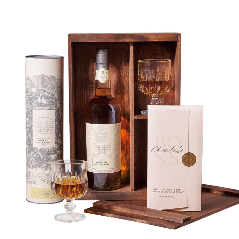Liquor & Chocolate Gift Box, liquor gift box, liquor gift box delivery, delivery liquor gift box, whiskey, whiskey delivery, chocolate gift, chocolate gift basket, chocolate New Jersey Blooms