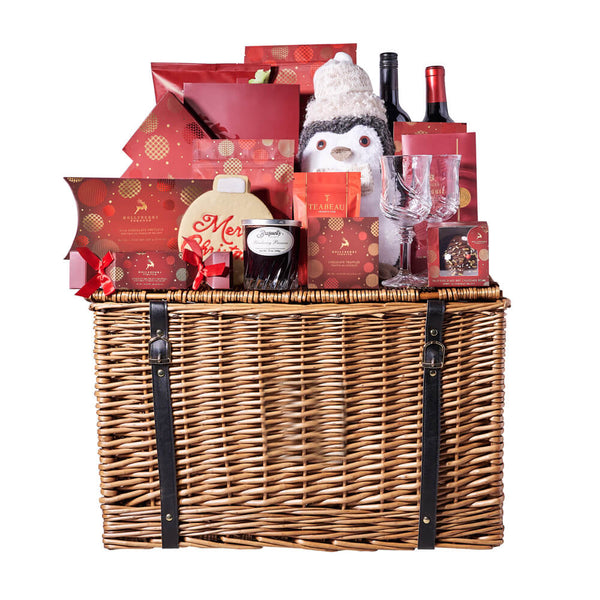 Season’s Greetings Wine Gift Basket Christmas gift baskets New